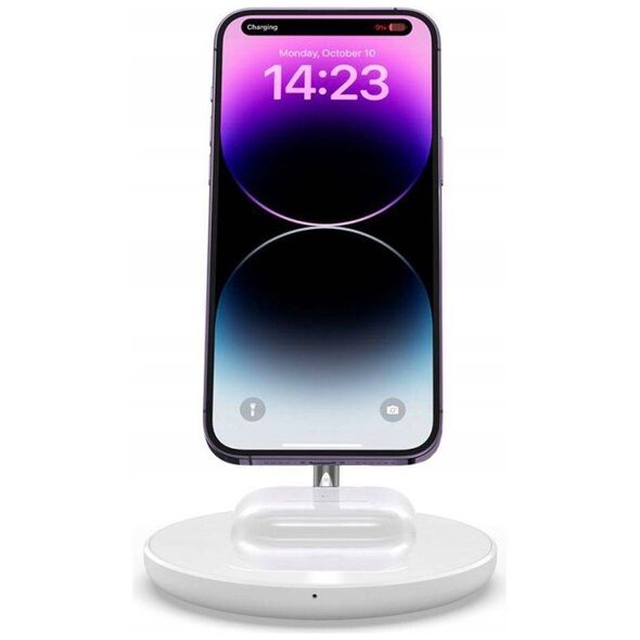 Magnetic 2-in-1 Wireless Charger MagSafe for Smartphone + AirPods Tech-Protect QI15W-A21 white 9490713931127