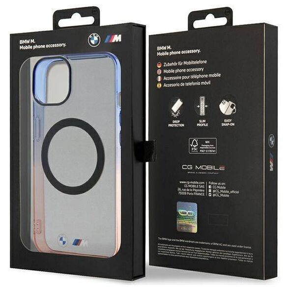 Original Case IPHONE 14 PLUS BMW Hardcase Gradient Bumper MagSafe (BMHMP14MHTGE) gray 3666339122119