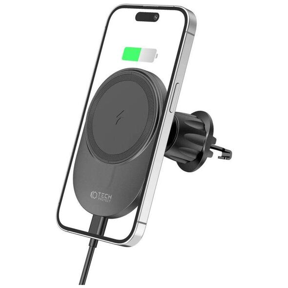 Magnetic MagSafe Car Mount with Wireless Charging 15W for Vent Car Tech-Protect MM15W-V1 black 9490713934562