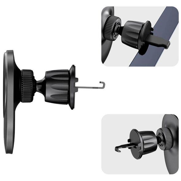 Magnetic MagSafe Car Mount with Wireless Charging 15W for Vent Car Tech-Protect MM15W-V1 black 9490713934562