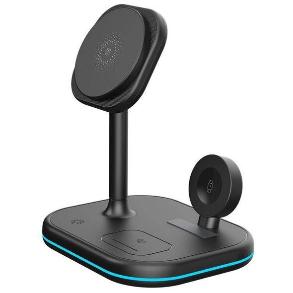 Magnetic Wireless Charger MagSafe 15W 3in1 Tech-Protect QI15W-A27 black 9490713934586
