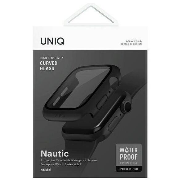 Case APPLE WATCH 7 / 8 (45MM) UNIQ Nautic black-white 8886463684672