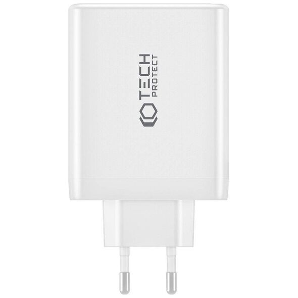 Wall Charger 100W 3x USB-C PD + QC3.0 USB Tech-Protect NC100W-GAN white 9490713934814