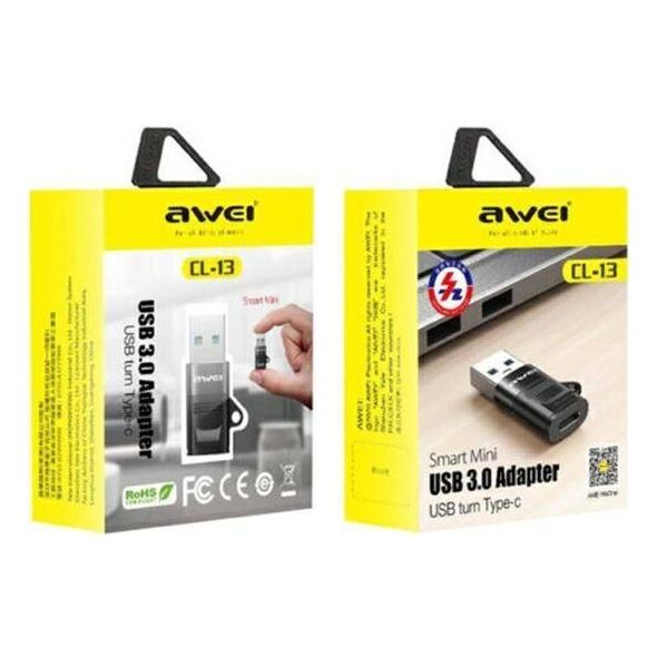 Adapter USB-C - USB-A AWEI (CL-13) black 6954284000925