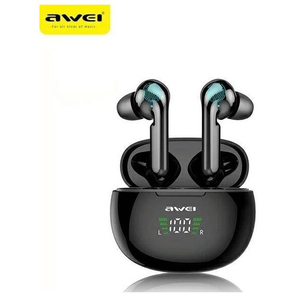 Bluetooth 5.0 TWS Headphones + AWEI Docking Station (T15P) black 6954284042185