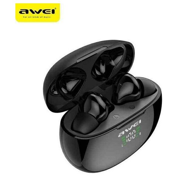 Bluetooth 5.0 TWS Headphones + AWEI Docking Station (T15P) black 6954284042185