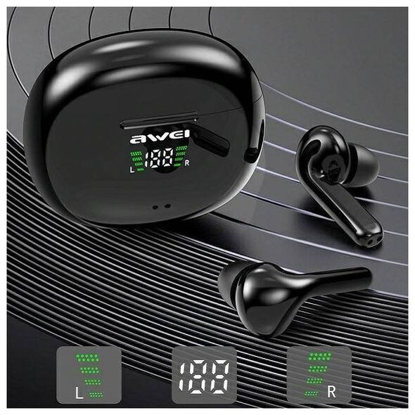 Bluetooth 5.0 TWS Headphones + AWEI Docking Station (T15P) black 6954284042185