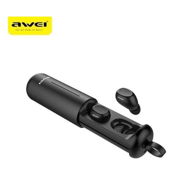 Bluetooth 5.0 TWS Headphones + AWEI Docking Station (T55) black 6954284056663