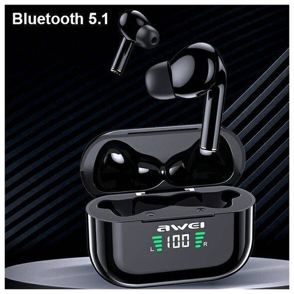 Bluetooth 5.1 TWS Headphones + AWEI Docking Station (T29P) black 6954284030250