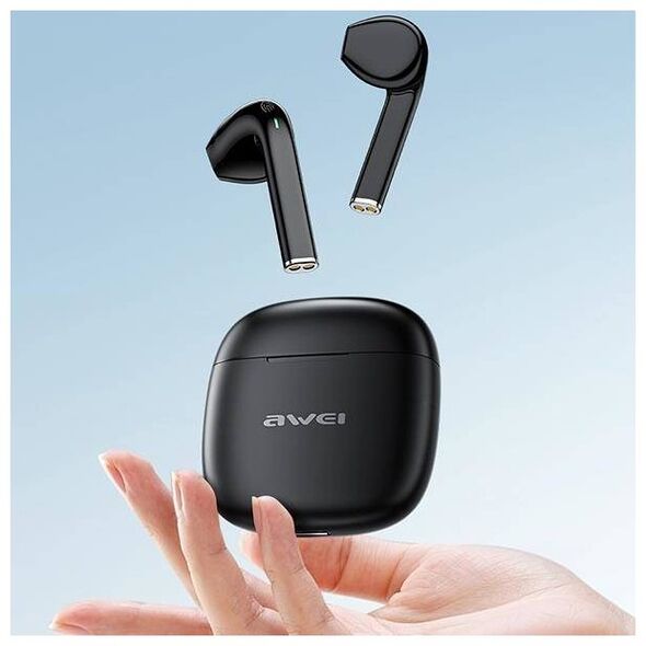 Bluetooth 5.3 TWS Headphones + AWEI Docking Station (T26Pro) black 6954284003803