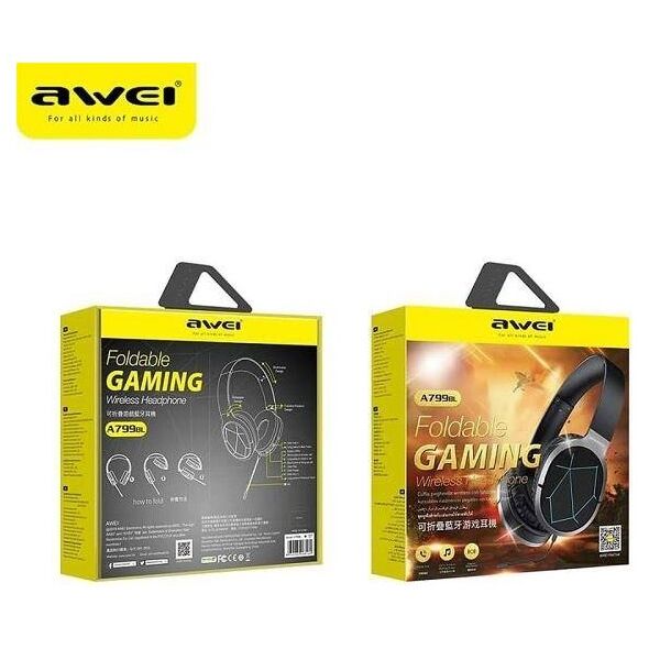 AWEI Over-Ear Bluetooth Gaming Headphones with Microphone (A799BL) black 6954284068260