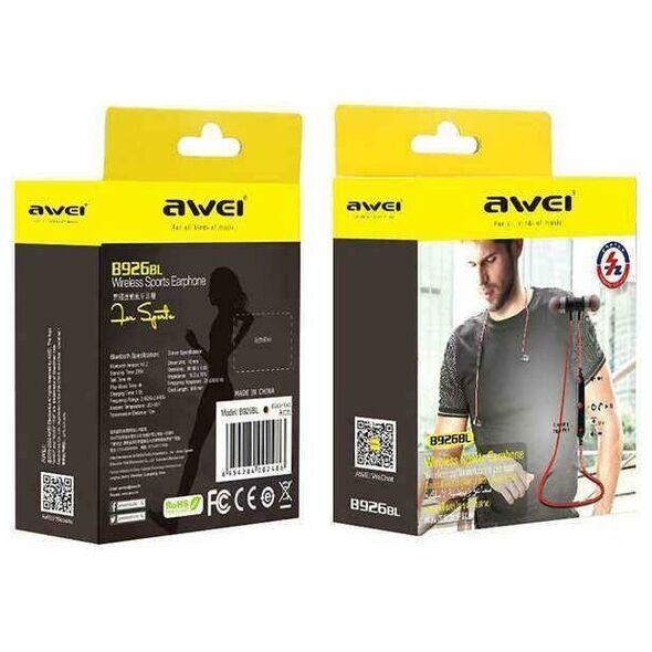 AWEI Magnetic Sport Bluetooth Headphones (B926BL) black 6954284003087