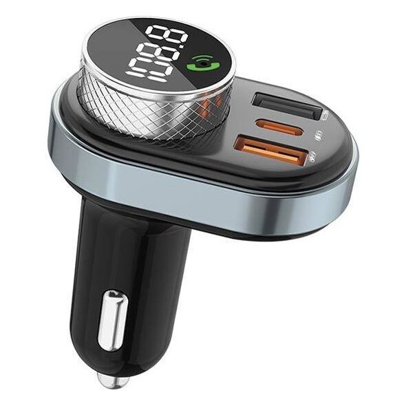 Bluetooth 5.0 MP3 Speakerphone With FM Transmitter 1xUSB + 1xUSB-C AWEI (C-843) black 6954284005401