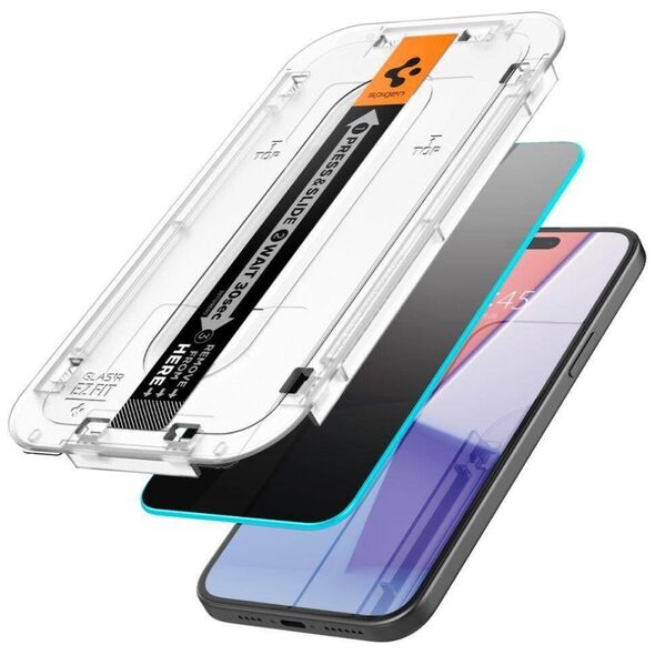 Tempered Glass APPLE IPHONE 15 PLUS Spigen Glas.tr "EZ Fit" Privacy 8809896754347