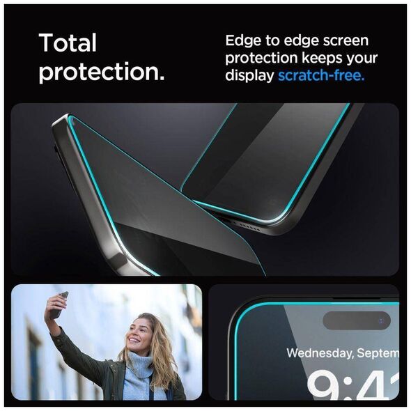 Tempered Glass APPLE IPHONE 15 PLUS Spigen Glas.tr "EZ Fit" Privacy 8809896754347