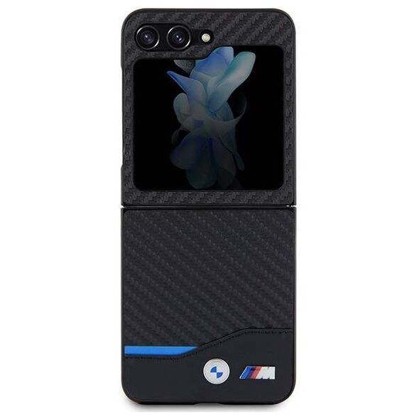 Original Case SAMSUNG GALAXY Z FLIP 5 BMW Leather Carbon (BMHCZF522NBCK) black 3666339174071