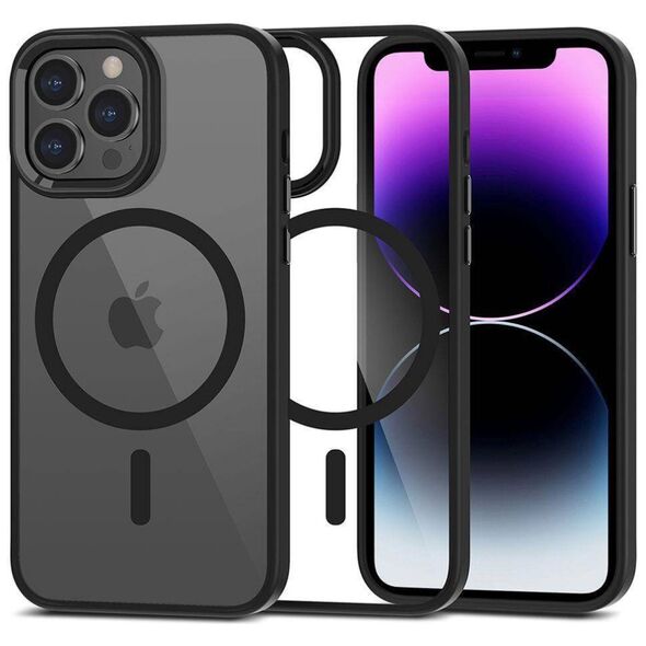 Case IPHONE 13 PRO MAX Tech-Protect Magmat MagSafe transparentne black 9319456605945