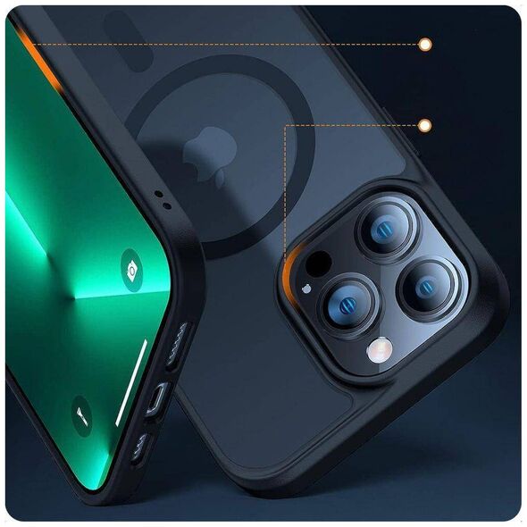 Case IPHONE 13 PRO MAX Tech-Protect Magmat MagSafe transparentne black 9319456605945