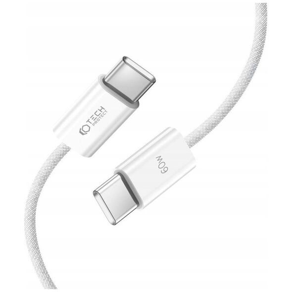 Cable 3A PD60W 1m USB-C - USB-C Tech-Protect Ultraboost  white 9319456607116
