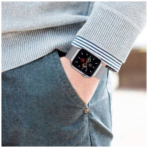 Strap for APPLE WATCH 4 / 5 / 6 / 7 / 8 / SE (38 / 40 / 41 MM) Tech-Protect Milaneseband Starlight 9319456607260
