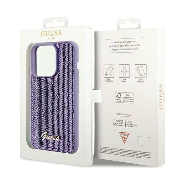 Original Case IPHONE 13 PRO Guess Hardcase Sequin Script Metal (GUHCP13LPSFDGSUiPhone) purple 3666339176167