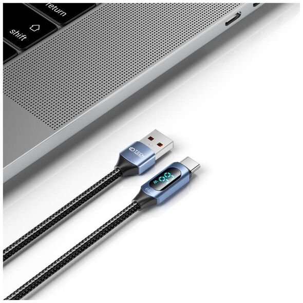 Cable 66W 6A 1m USB - USB-C Tech-Protect UltraBoost LED blue 5906203690671