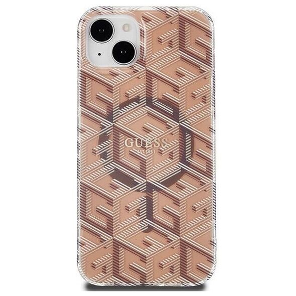 Original Case IPHONE 13 / 14 / 15 Guess hardcase IML GCube MagSafe (GUHMP15SHGCUSTGW) brown 3666339222123