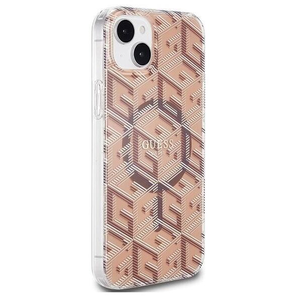 Original Case IPHONE 13 / 14 / 15 Guess hardcase IML GCube MagSafe (GUHMP15SHGCUSTGW) brown 3666339222123