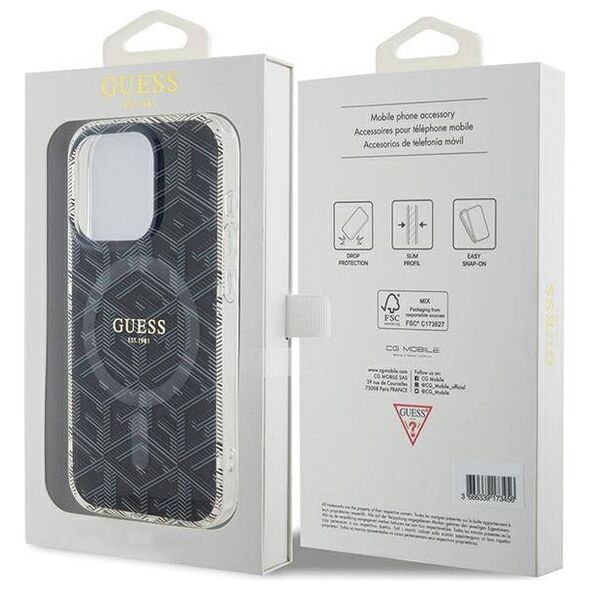 Original Case APPLE IPHONE 15 PRO MAX Guess hardcase IML GCube MagSafe (GUHMP15XHGCUSTGK) black 3666339221874