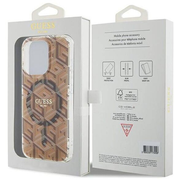Original Case APPLE IPHONE 15 PRO MAX Guess hardcase IML GCube MagSafe (GUHMP15XHGCUSTGW) brown 3666339222154