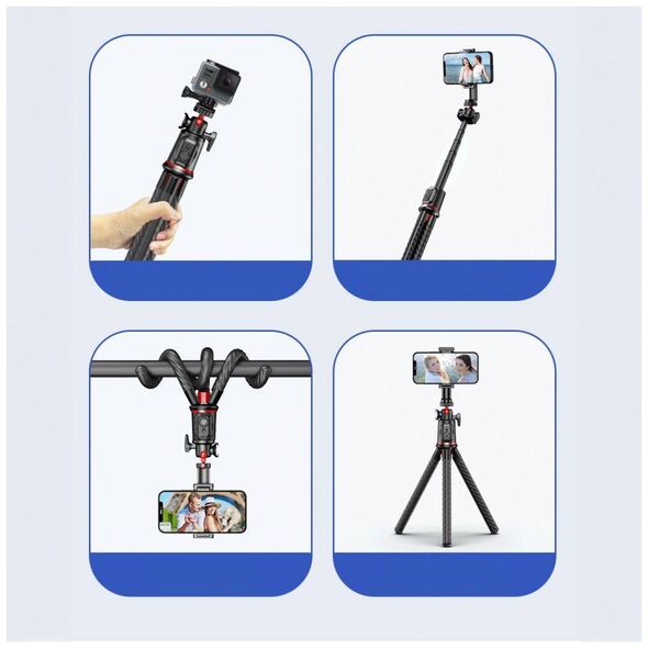 Selfie Stick Tripod Flexible Bluetooth Tech-Protect L07S black 5906203691258