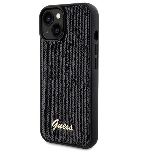 Guess case for  iPhone 14 6,1&quot; GUHCP14SPSFDGSK HC SEQUIN SCRIPT METAL BLACK 3666339172831
