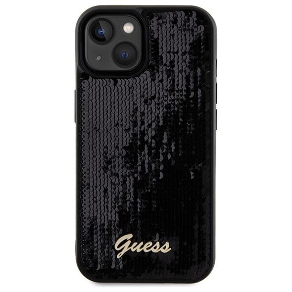 Guess case for  iPhone 14 6,1&quot; GUHCP14SPSFDGSK HC SEQUIN SCRIPT METAL BLACK 3666339172831