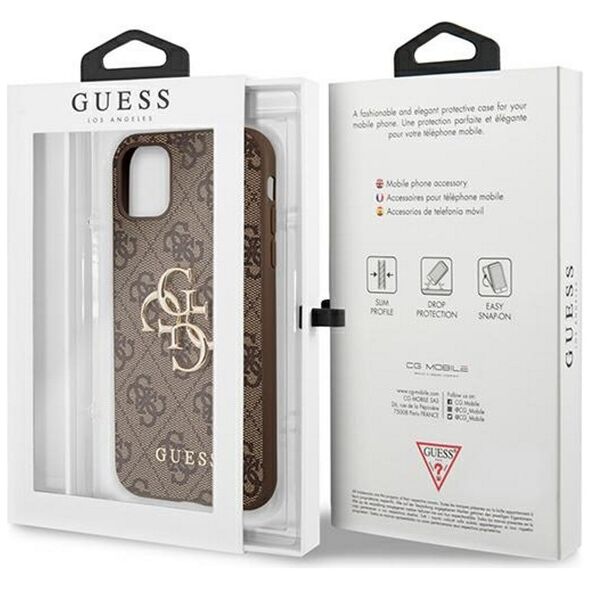Guess case for iPhone 11 GUHCN614GMGBR brown hard case 4G Big Metal Logo 3666339006631