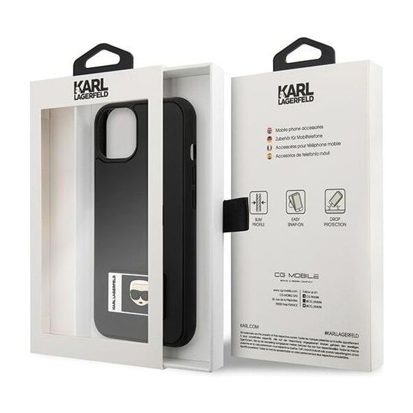 Karl Lagerfeld case for iPhone 13 KLHCP13M3DKPK black hard case Iconic Karl's Head 3666339049652