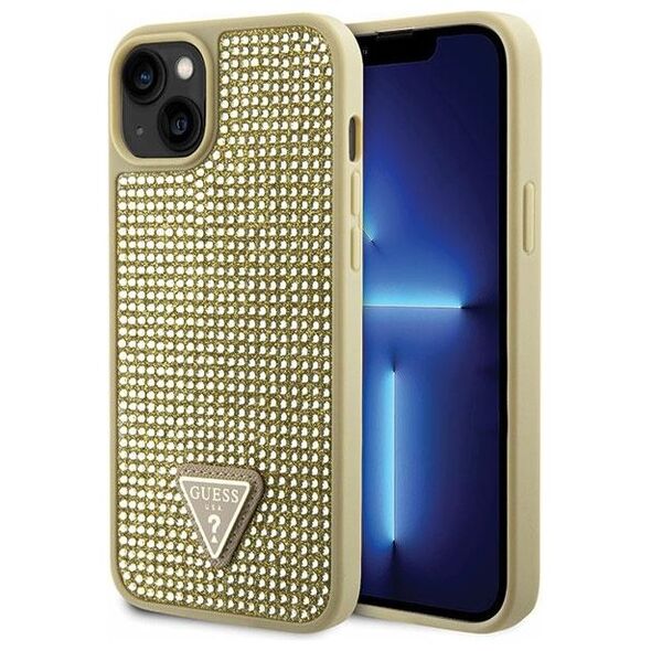 Guess case for iPhone 14 Plus 6,7&quot; GUHCP14MHDGTPD gold hardcase Rhinestone Triangle 3666339120061