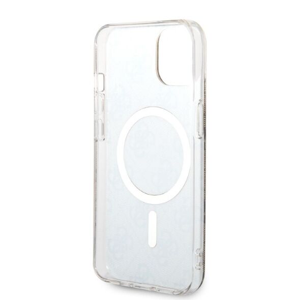 Guess set case + charger for iPhone 14 Plus 6,7&quot; GUBPP14MH4EACSW brown hard case 4G Print MagSafe 3666339102906