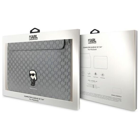 Karl Lagerfeld sleeve KLCS14SAKHPKG 14” silver Sleeve Mono Saffiano Ikonik 3666339170547