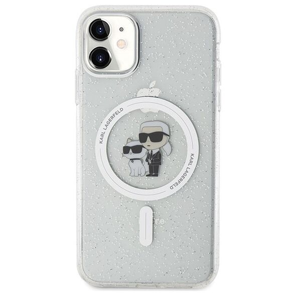 Karl Lagerfeld case for iPhone 11 KLHMN61HGKCNOT transparent HC Magsafe IML KC Glitter 3666339162672