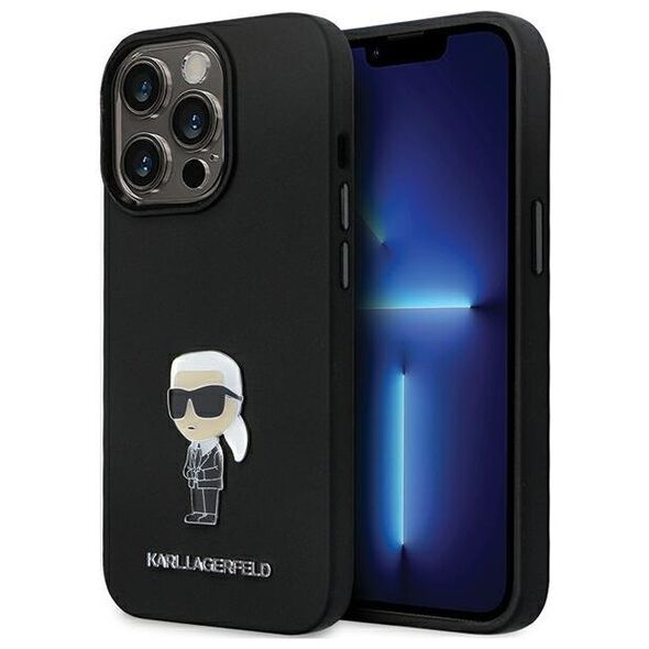 Karl Lagerfeld case for iPhone 13 Pro 6,1&quot; KLHCP13LSMHKNPK black HC Silicone Ikonik Metal Pin 3666339165932
