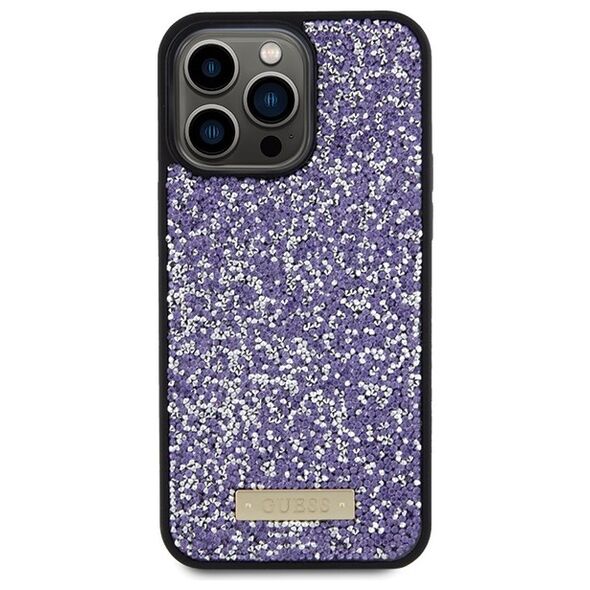 Guess case for iPhone 15 Pro 6,1&quot; GUHCP15LPFGSBSP light pink HC Rhinestone Meta Logo 3666339153823
