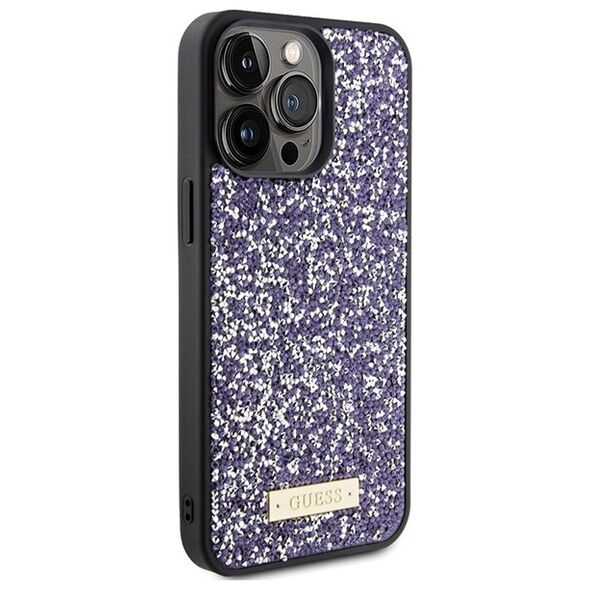 Guess case for iPhone 15 Pro 6,1&quot; GUHCP15LPFGSBSP light pink HC Rhinestone Meta Logo 3666339153823