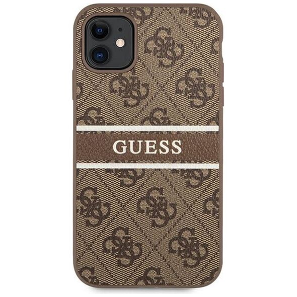 Guess case for iPhone 11 GUHCN614GDBR brown hard case 4G Stripe 3666339005498