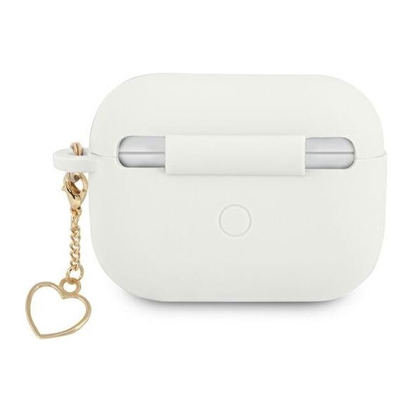 Guess case for Airpods Pro GUAPLSCHSH white Silicone Heart Charm 3666339039134