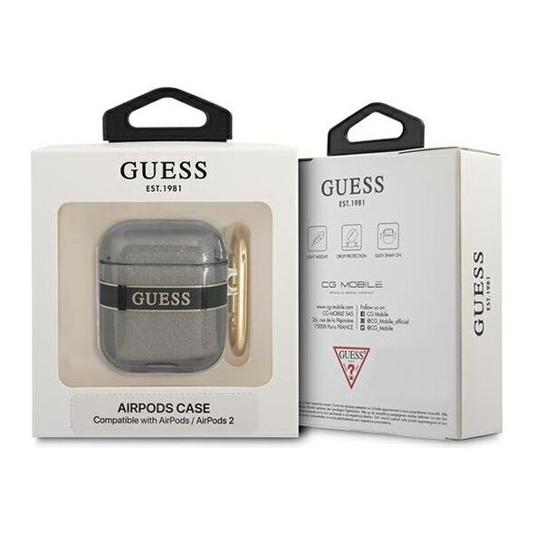 Guess case for AirPods 1 / 2 GUA2HHTSK black Cord 3666339047047