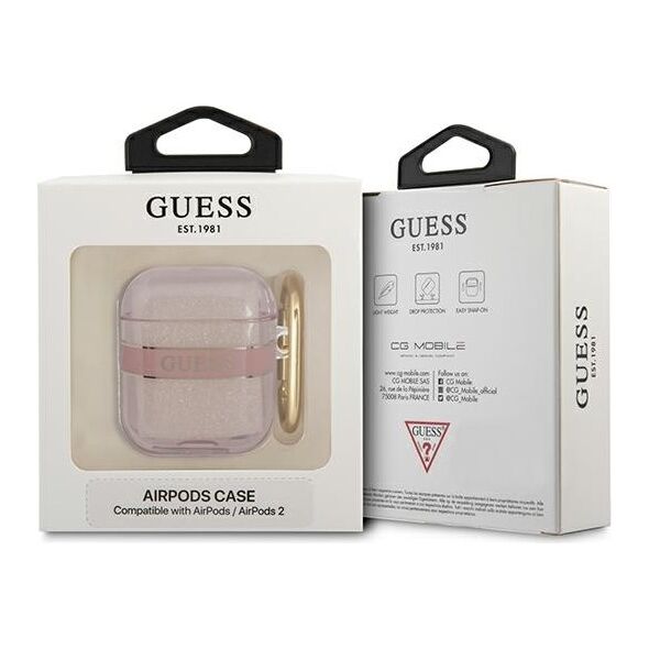 Guess case for AirPods 1 / 2 GUA2HHTSP pink Cord 3666339047078