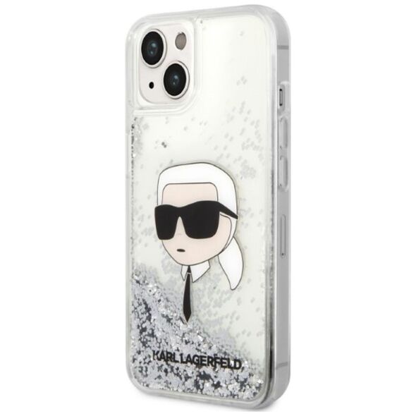 Karl Lagerfeld case for iPhone 14 Pro Max 6,7&quot; KLHCP14XLNKHCH silver hardcase Liquid Glitter NFT Karl's Head 3666339086879