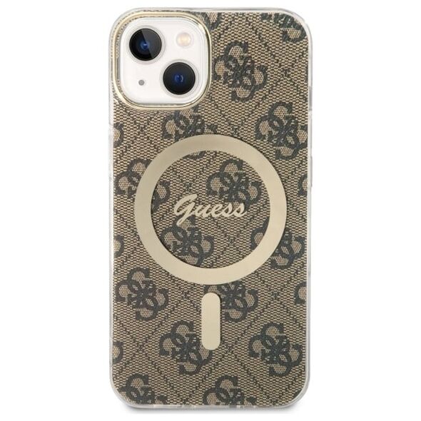 Guess case for iPhone 14 Plus 6,7&quot; GUHMP14MH4STW brown hardcase Magsafe IML 4G 3666339127213