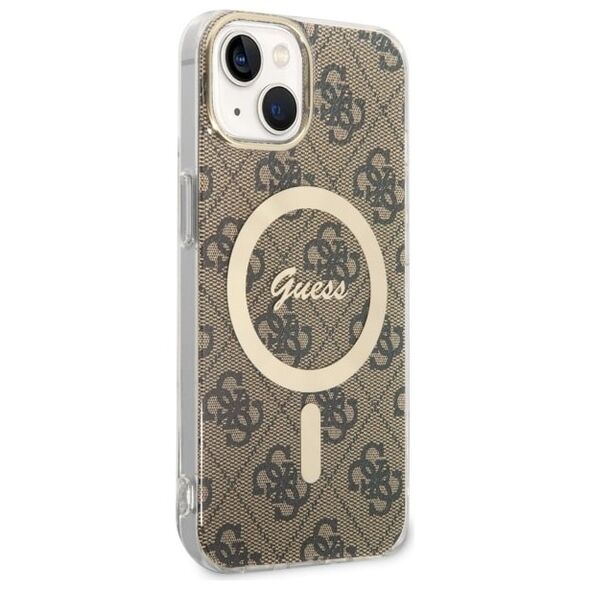 Guess case for iPhone 14 Plus 6,7&quot; GUHMP14MH4STW brown hardcase Magsafe IML 4G 3666339127213