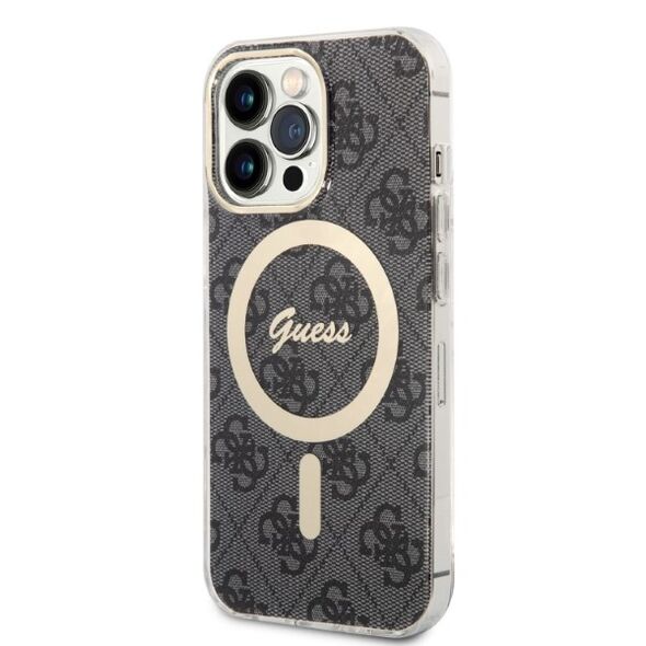 Guess set case + charger for iPhone 13 Pro 6,1&quot; GUBPP13LH4EACSK black hard case 4G Print MagSafe 3666339102791